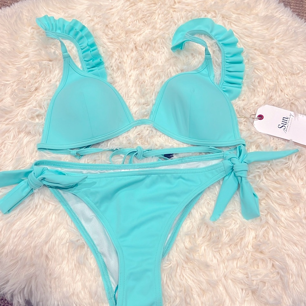 Turquoise Bikini swim wear.